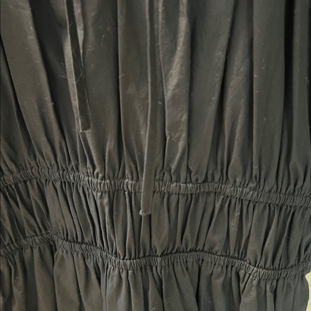 NEW! $118 J. CREW cotton blend black mini dress M peasant - Picture 4 of 10